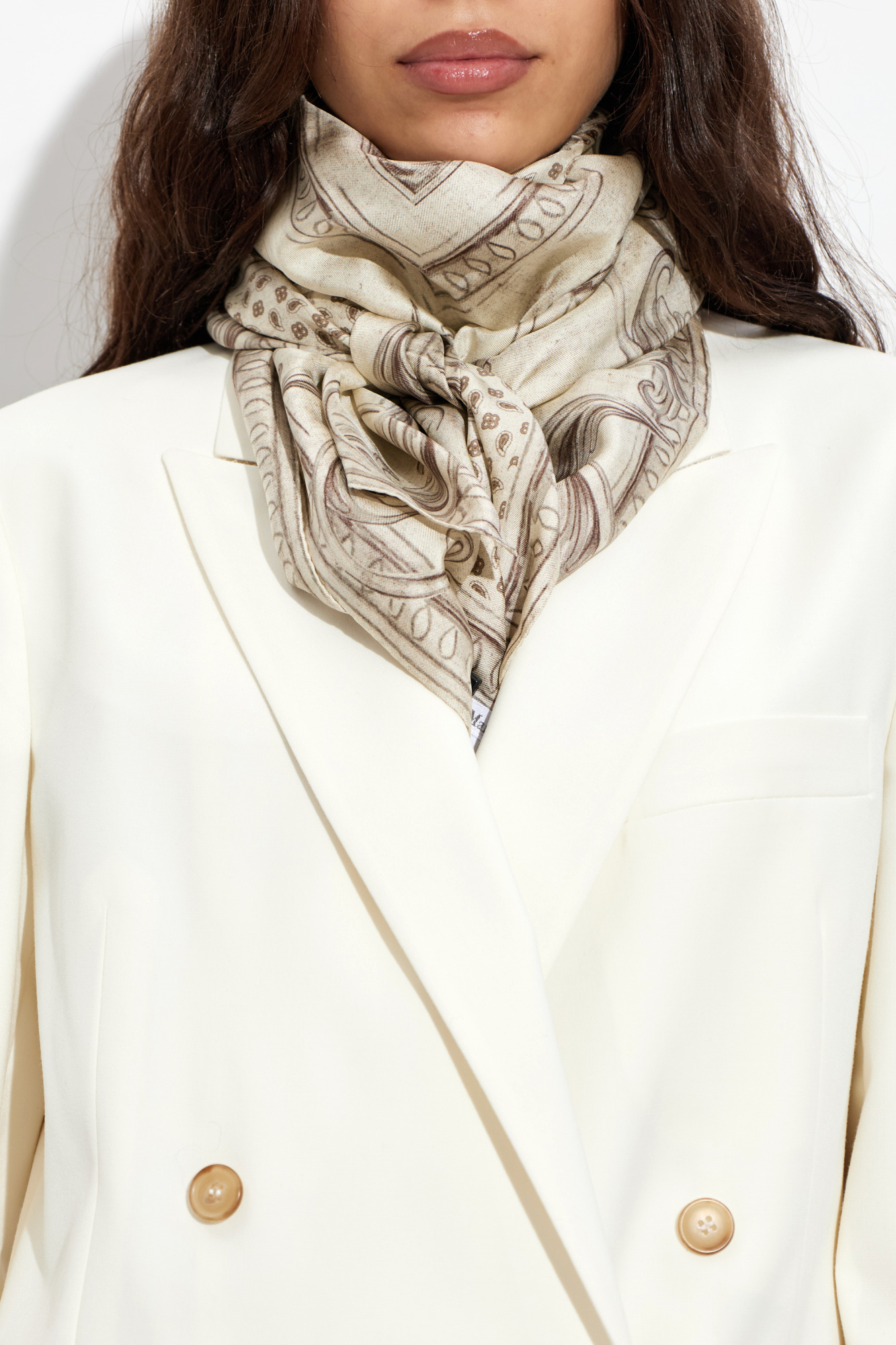 Cream Silk scarf Max Mara - Vitkac GB